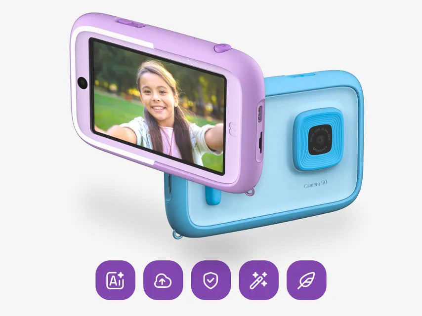 myFirst Camera 50 キッズカメラ デジタルコミュ力 最先端のAIを搭載/ビデオ日記/安心安全保護者アプリ付 1600/2000万画素 ダブルカメラ 3.97"画面 写真/動画撮影 16GB/最大128GBメモリカード追加可能 | Oaxis Japan.