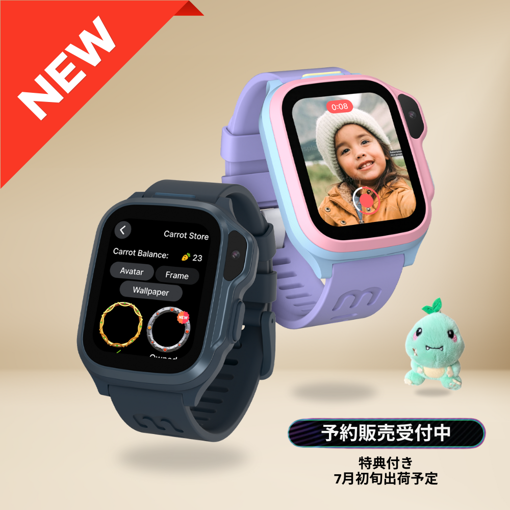 先行予約受付開始【myFirst Fone S4】25%OFF&minoぬいぐるみプレゼント!! マイファーストフォン・エスフォー(eSIM内蔵モデル)/ 双方向通話(ビデオ・音声)/リアルタイムGPS機能/カメラ/SNS機能