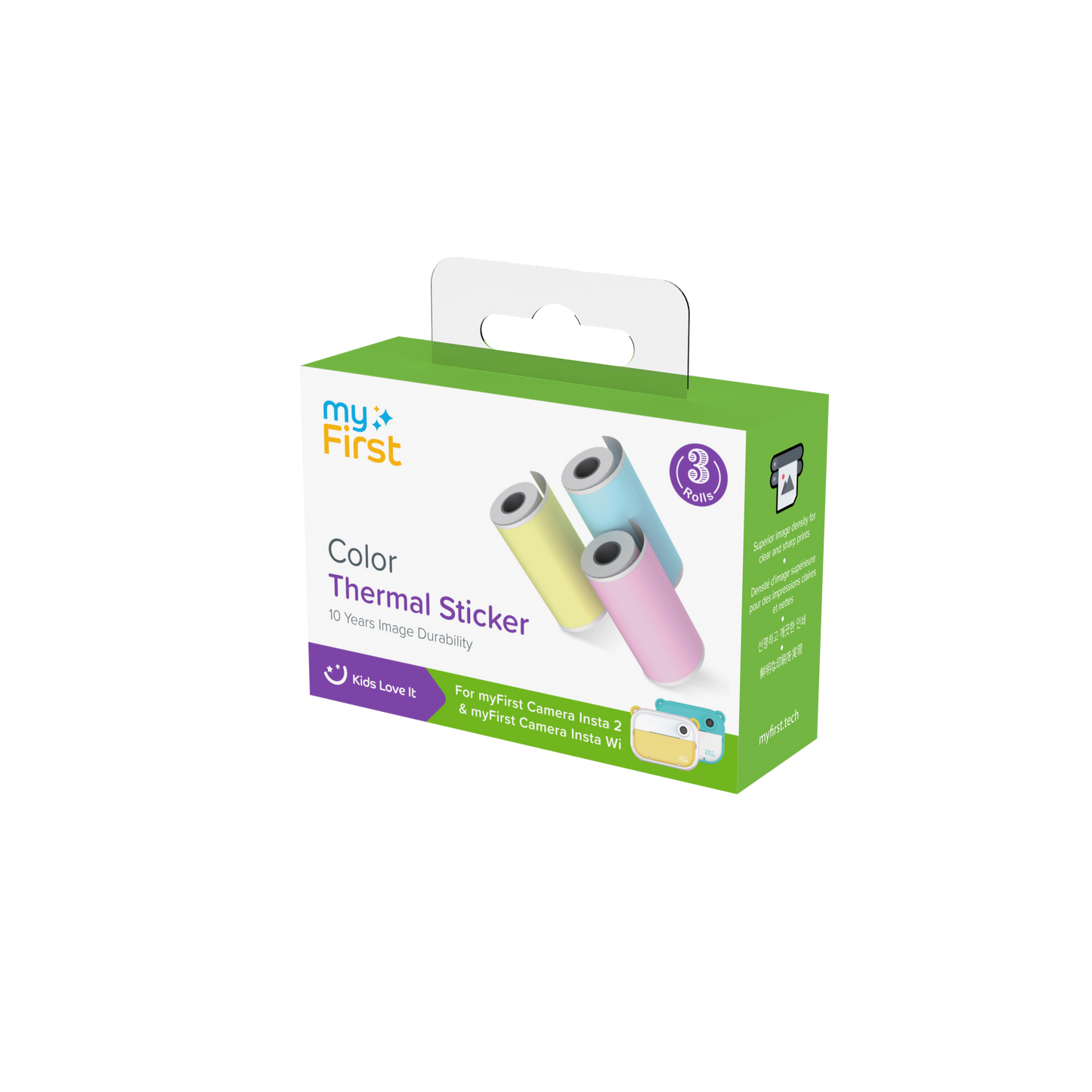 myFirst Camera Insta 2/Insta Wi/Insta 20用サーマルステッカー ピンク ブルー イエロー