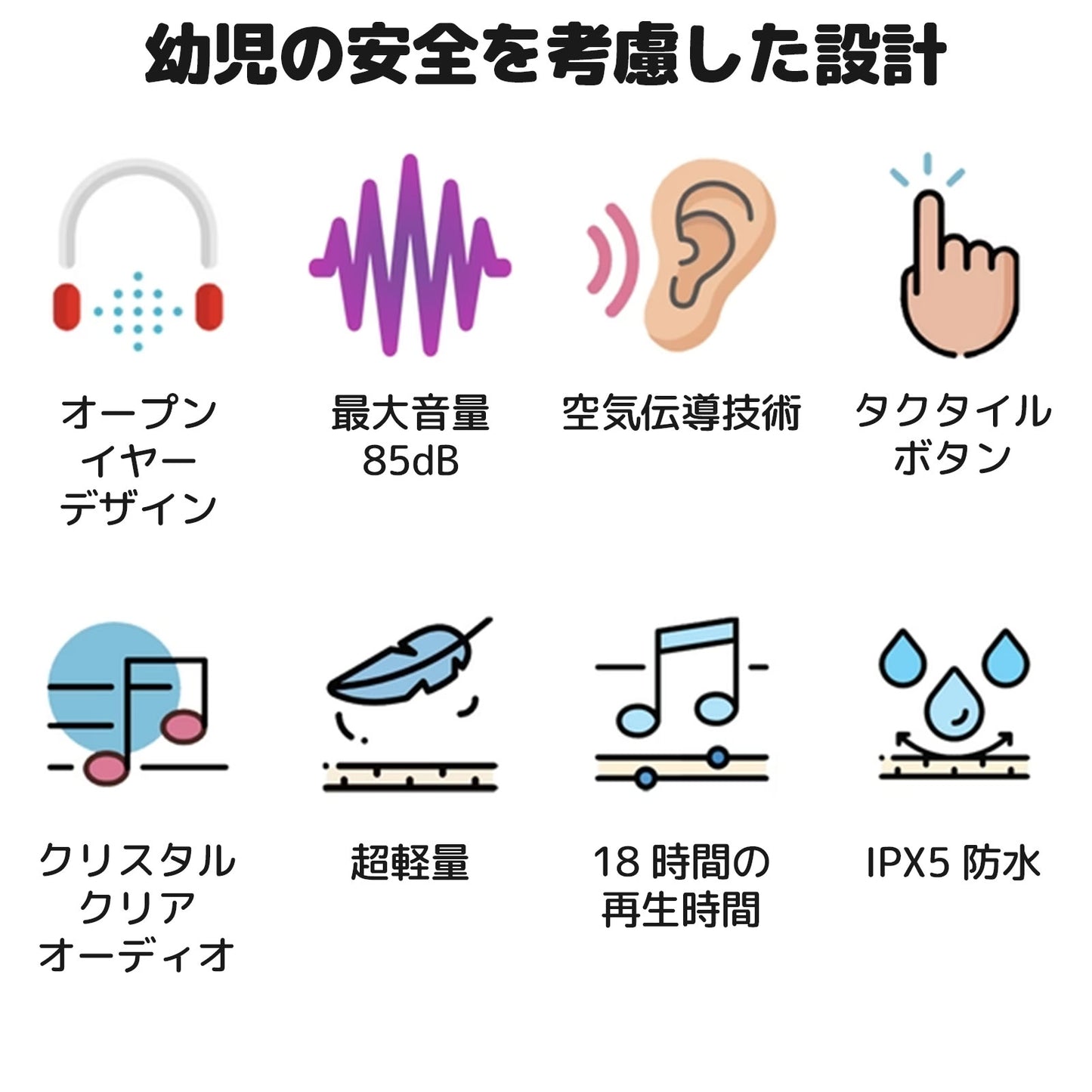 myFirst Headphones Airwaves エア伝導キッズイヤホン 幼児の安全を考慮した設計