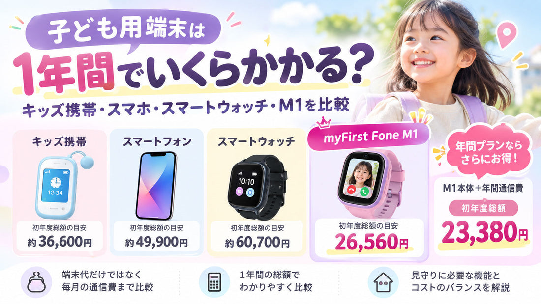 子ども用端末の費用を比較｜キッズ携帯・スマホ・スマートウォッチ・M1は1年間でいくら？