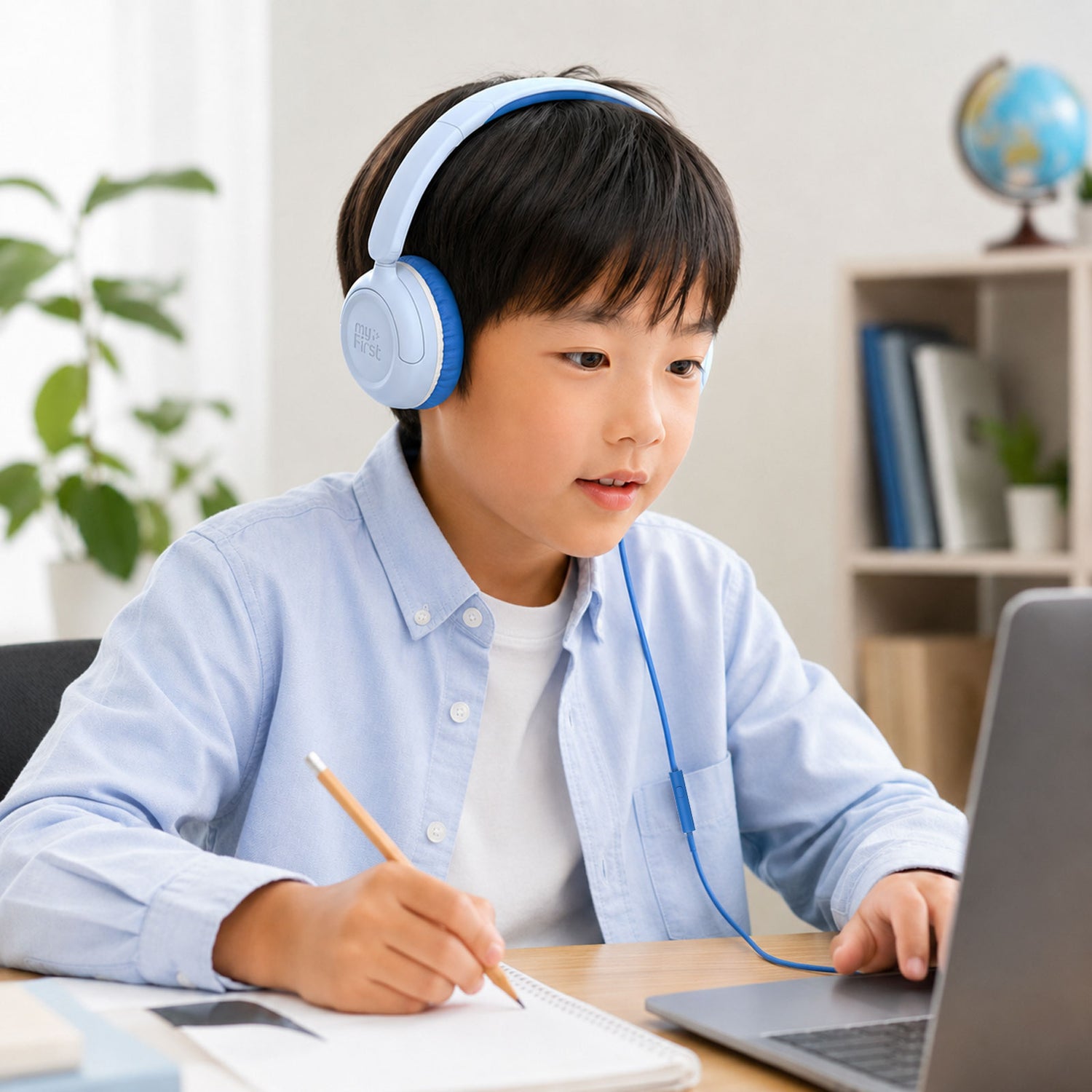 通話やオンライン学習にも対応｜内蔵マイクを搭載しているため、オンライン授業やビデオ通話にも使用できます。声を拾いやすく、学習用ヘッドホンとしても使いやすい仕様です。