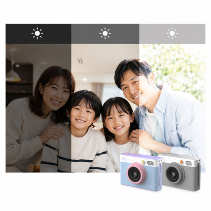 3. 5MPカメラ＋スマート露出｜5MPカメラとスマート露出機能により、面倒な設定なしで撮影できます。屋外、室内、明るさの違うシーンでも、お子さまがかんたんに使えます。